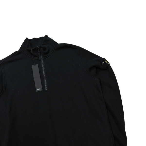 Stone Island 2023 Black Quarter Zip Jumper - Large
