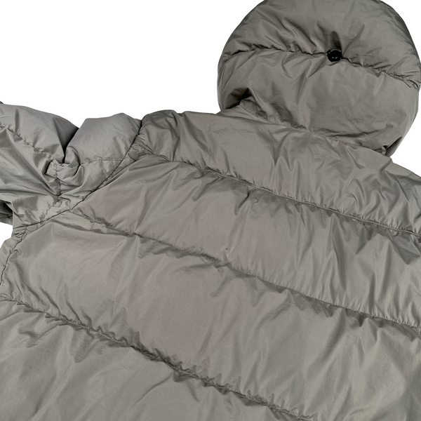 CP Company Beige Nycra Down Filled Puffer Long Jacket - Large