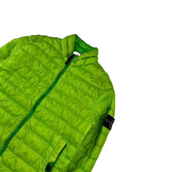 Stone Island 2016 Lime Green Garment Dyed Puffer Jacket - Medium