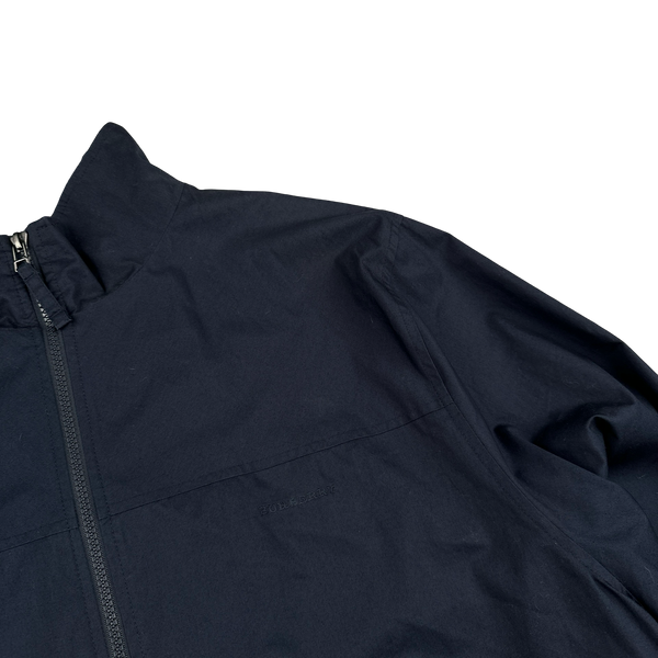 Burberry Navy Nova Check Collar Mesh Lined Track Top Jacket - XL