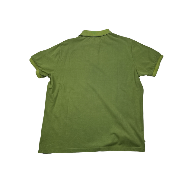 Stone Island Garment Dyed Green Polo Shirt - Large