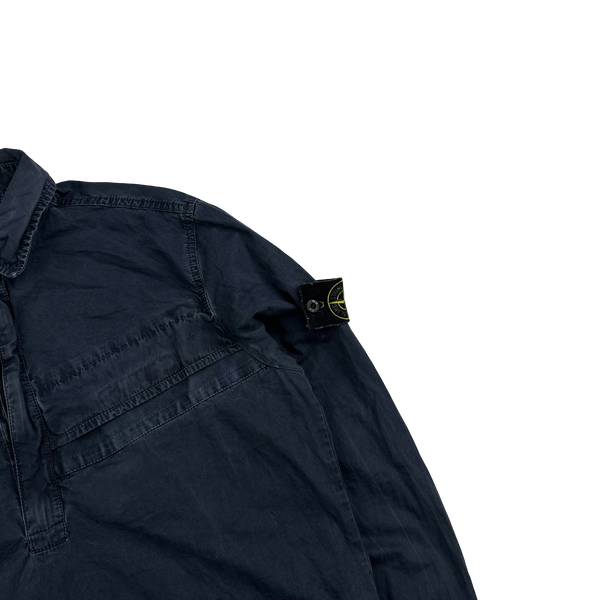 Stone Island 2018 Navy Cotton Pullover Smock Overshirt - Medium