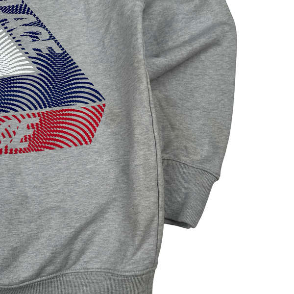 Palace Graphic Grey Cotton Spellout Hoodie - Small
