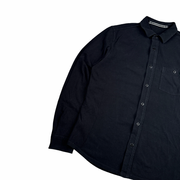 Stone Island Black Cotton Buttoned Overshirt - Large