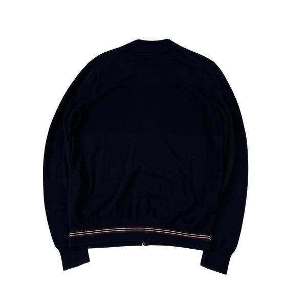 Fred Perry Navy Zipped Knit Bomber - Large
