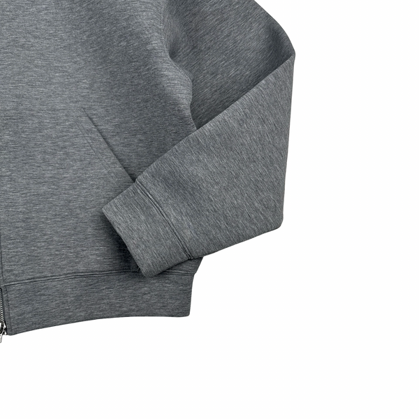 Weekday Grey Cropped Boxy Fit Zipped Hoodie - Medium