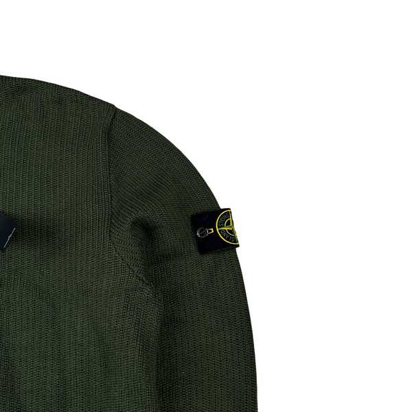 Stone Island 2025 Green Winter Cotton Crewneck Knit Jumper - Large