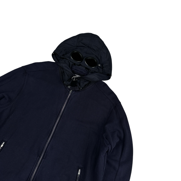 CP Company Vintage Navy Nylon Hood Goggle Hoodie - XXL