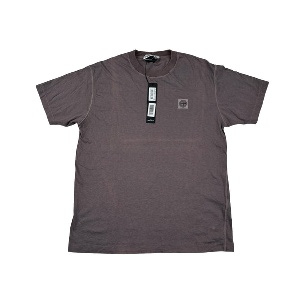 Stone Island 2022 Purple Garment Dyed Patch T Shirt - Large