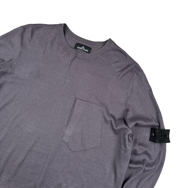 Stone Island 2018 Purple Shadow Project Knitted Crewneck - 3XL