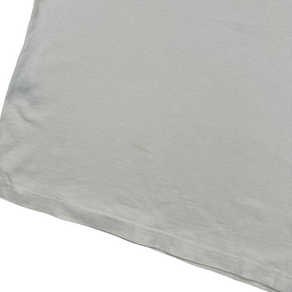 Stone Island Vintage 2001 White Spellout Cotton Polo Shirt - XL