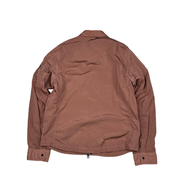 CP Company Rust Pink Chrome Nylon Zipped Overshirt - Medium