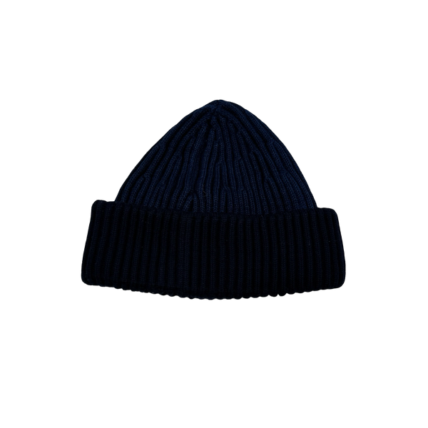 Stone Island 2014 Blue Two Tone Ribbed Wool Beanie