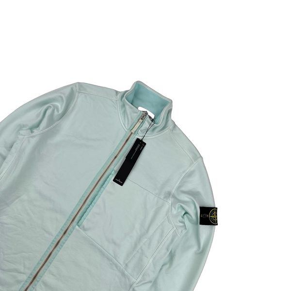 Stone Island 2021 Aqua Zipped Cotton Jumper - Medium