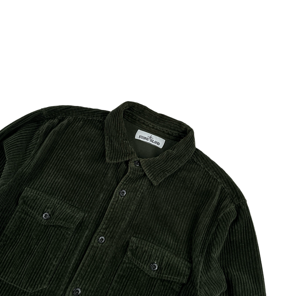 Stone Island 2020 Emerald Green Jumbo Corduroy Shirt - Large