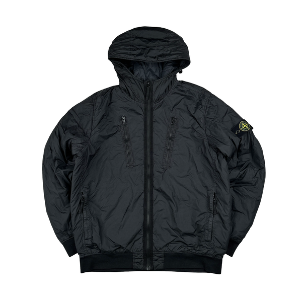 Stone Island 2022 Dark Grey Crinkle R-NY Garment Dyed Jacket - XL
