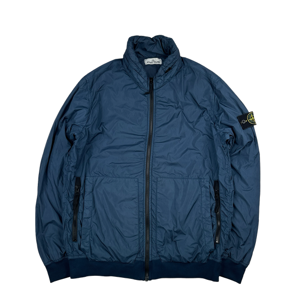 Stone Island 2020 Blue Crinkle Reps Bomber Jacket - Large
