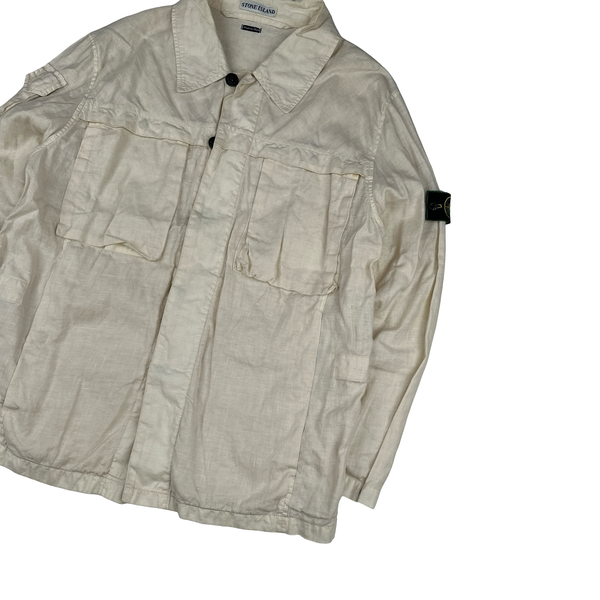 Stone Island 1998 Vintage Lino Flax Multi Pocket Jacket - Medium