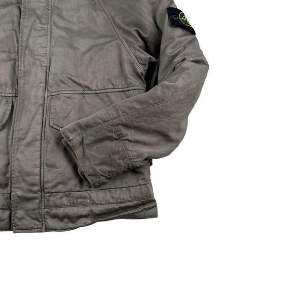 Stone Island 2009 Raso Gommato Down Filled Dutch Rope Lined Jacket - Small