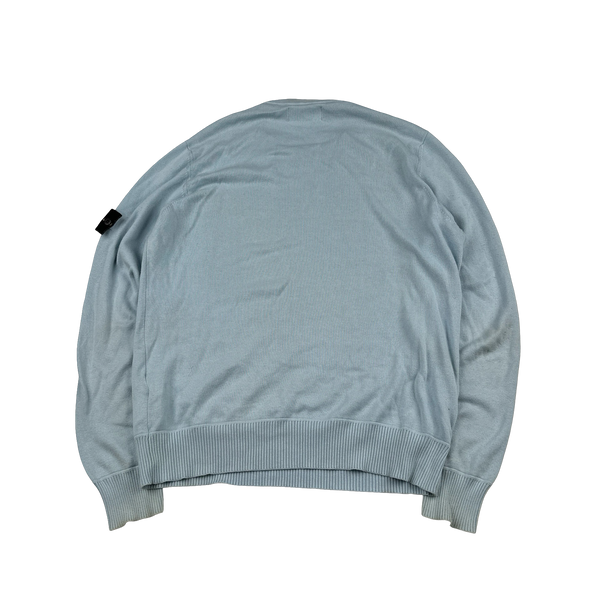 Stone Island 2021 Baby Blue Knit Crewneck Sweatshirt - Medium