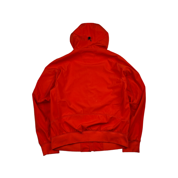 CP Company Red Soft Shell Hooded Zipped Jacket - Small