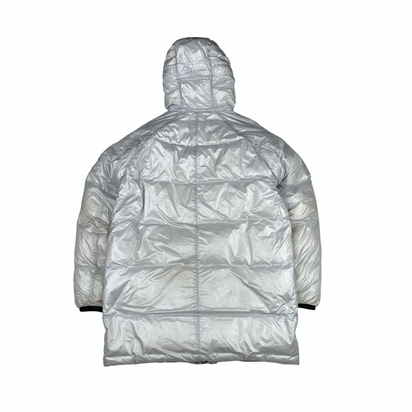 Stone Island 2018 White Pertex Quantum Y Down Long Puffer - Large