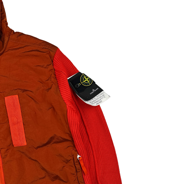 Stone Island 2023 Orange Nylon Metal Primaloft-TC Knit Jacket - Medium