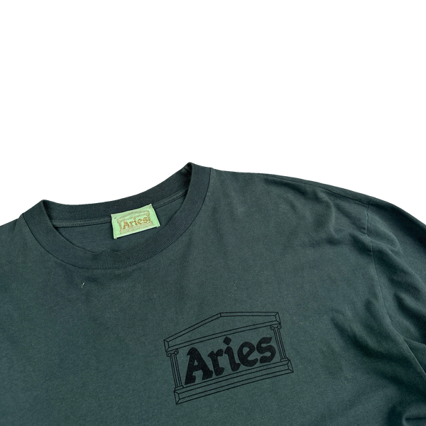 Aries Dark Teal Spellout Long sleeve Shirt - Large