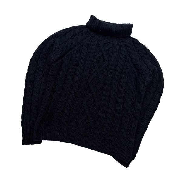 Prada Navy Heavyweight Wool Roll Neck Knit Jumper  - XXL