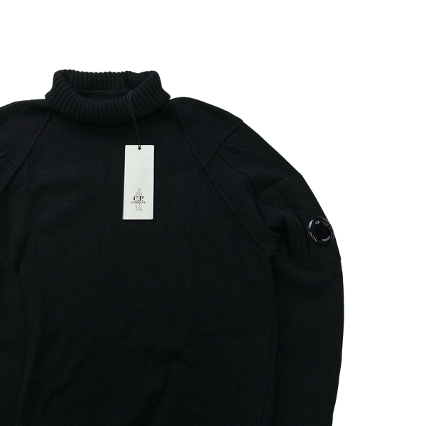 CP Company Black Lambswool Roll Neck Lens Viewer Jumper - Small ,Medium ,Large ,XL