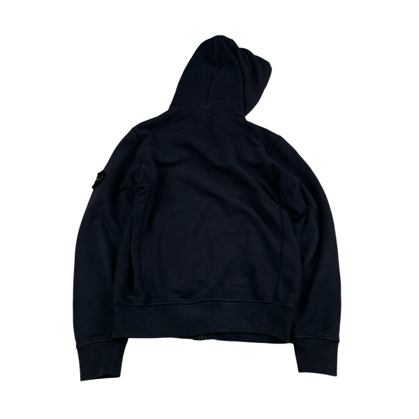 Stone Island 2018 Navy Cotton Zipped Hoodie - Medium
