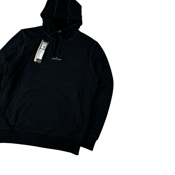 Stone Island 2024 Black Graphic Hooded Sweatshirt - Large