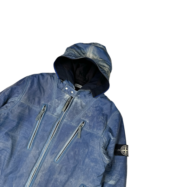 Stone Island 2010 Blue Liquid Reflective Jacket - Large