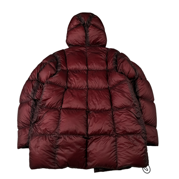 CP Company Burgundy DD Shell Long Parka Down Puffer - Medium