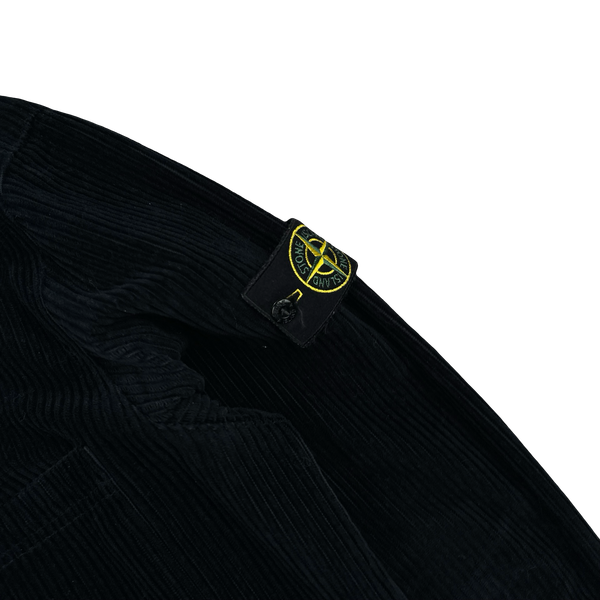 Stone Island 2023 Navy Corduroy Buttoned Overshirt - Large