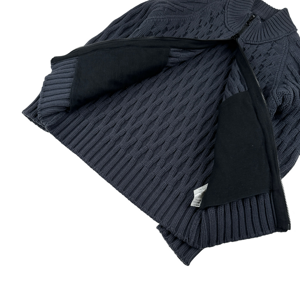 Stone Island 2013 Navy Thick Heavyweight Knit Zipped Jumper - Large