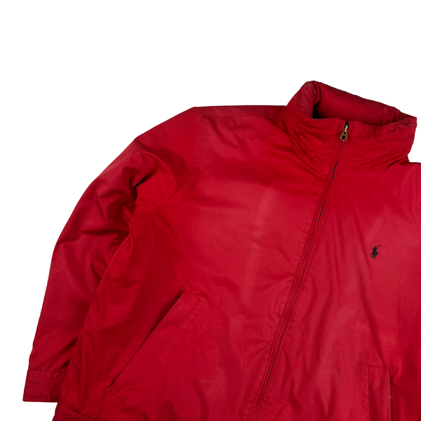 Ralph Lauren Red Harrington Fleece Lined Bomber Jacket - Large