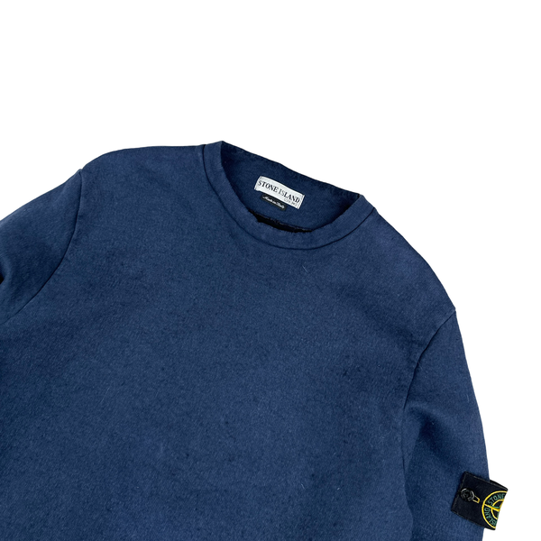 Stone Island AW2000 Wool Blend Blue Crewneck Jumper - XL