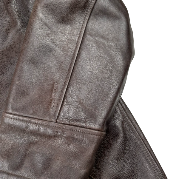 Blue Harbour Brown Heavyweight Leather Jacket - Large