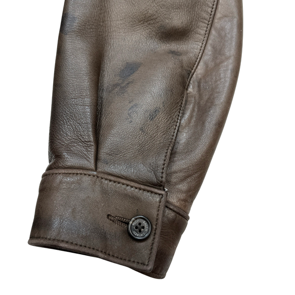 Ralph Lauren Brown Heavyweight Leather Jacket - Medium