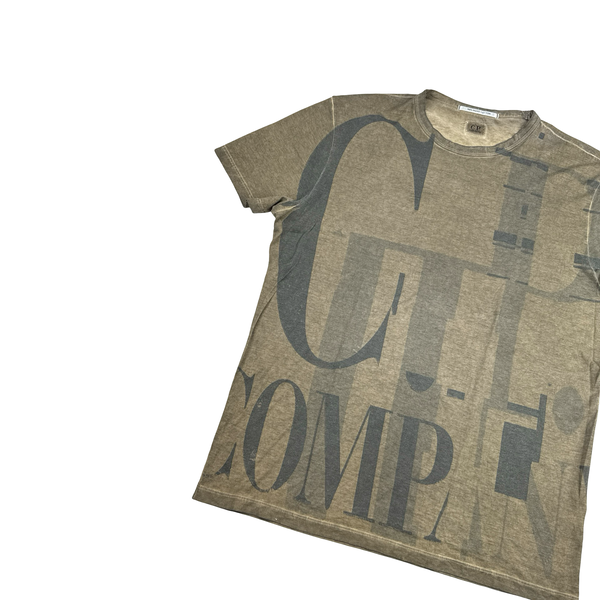 CP Company Mako Cotton Khaki Graphic T Shirt - XL