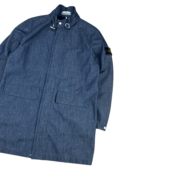 Stone Island 2021 Mac Chambray 3L Trench Coat - Large