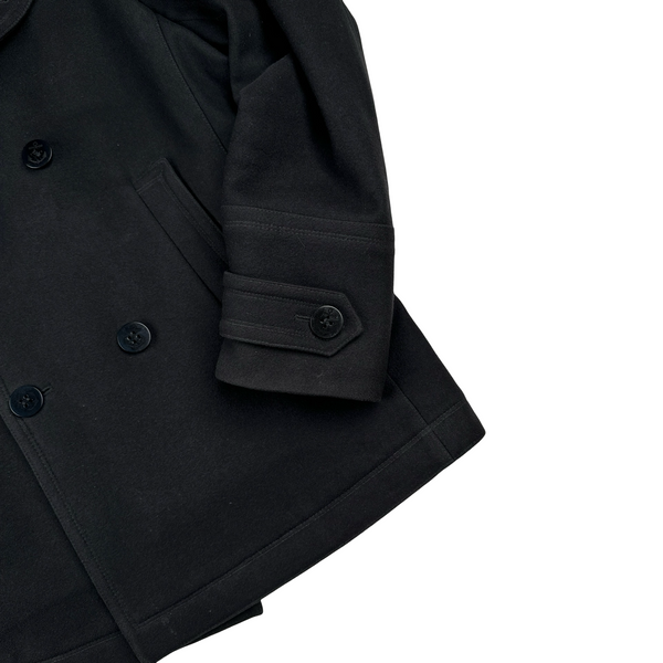 Paul And Shark Navy Wool Blend Heavyweight Buttoned Pea Coat - Large