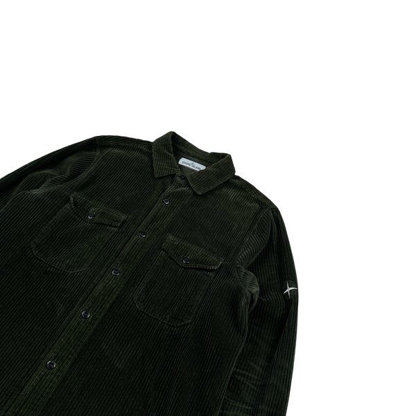 Stone Island 2020 Dark Green Jumbo Corduroy Shirt - Large