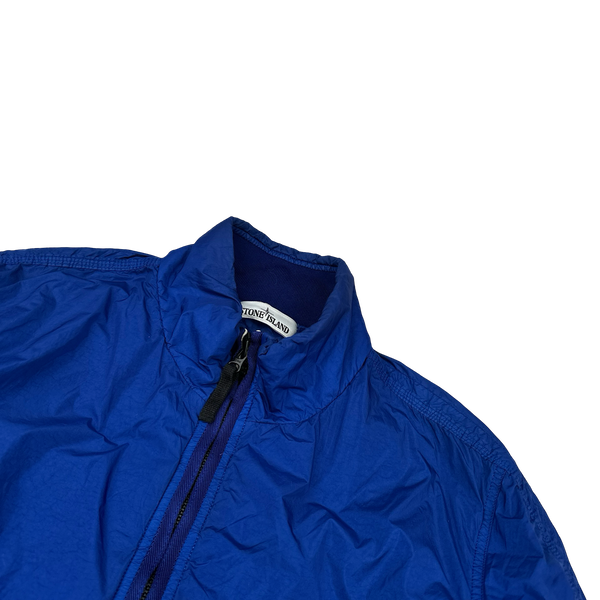 Stone Island 2015 Blue Crinkle Reps Padded Bomber Jacket - Large
