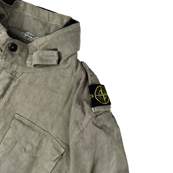 Stone Island Lino Flax Shoulder Badge Multi Pocket Jacket - XL