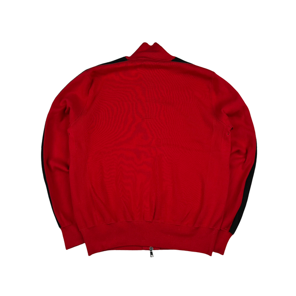 Ralph Lauren Red Cotton Blend Knit Zipped Jumper - Large