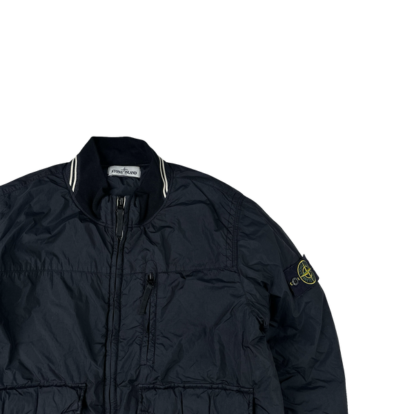 Stone Island 2012 Navy 30th Anni Garment Dyed Nylon Tela Quilted Jacket - Large