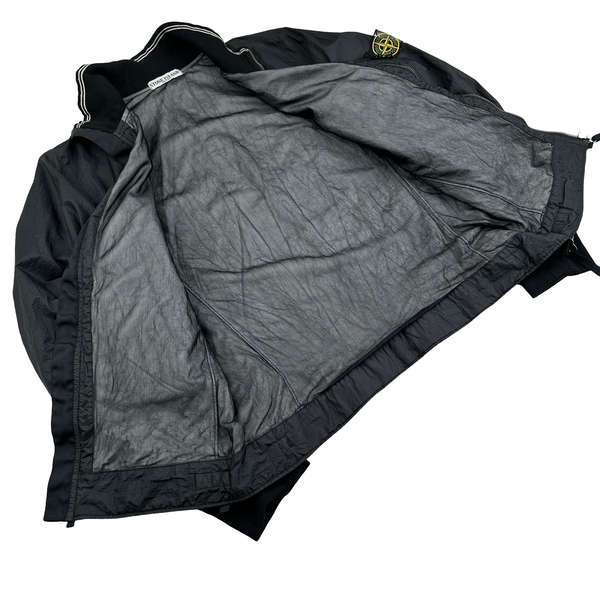 Stone Island Black 2009 Hyperlight Nylon Mesh Badge Jacket - Medium
