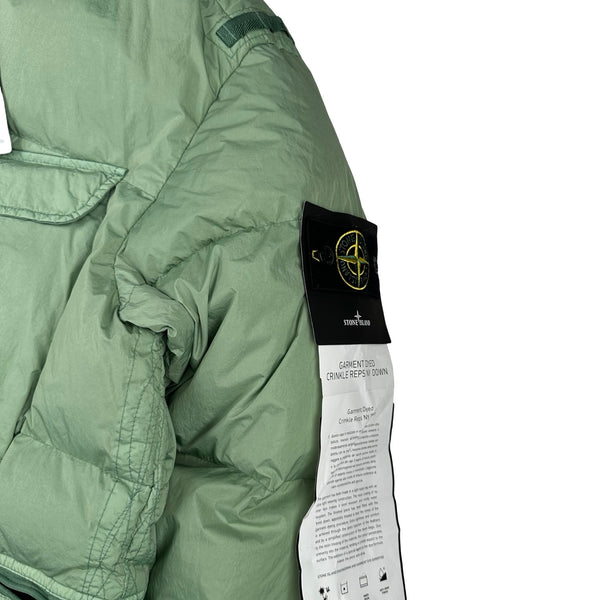Stone Island 2022 Pale Green Crinkle R-NY Down Puffer Jacket - XL